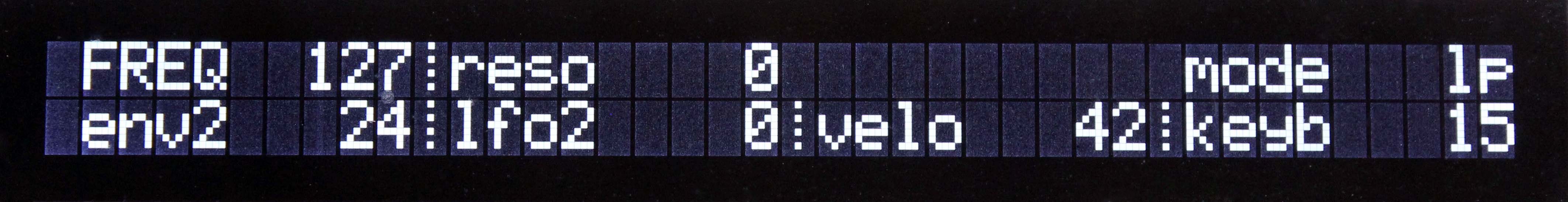 ambika synth LCD screen